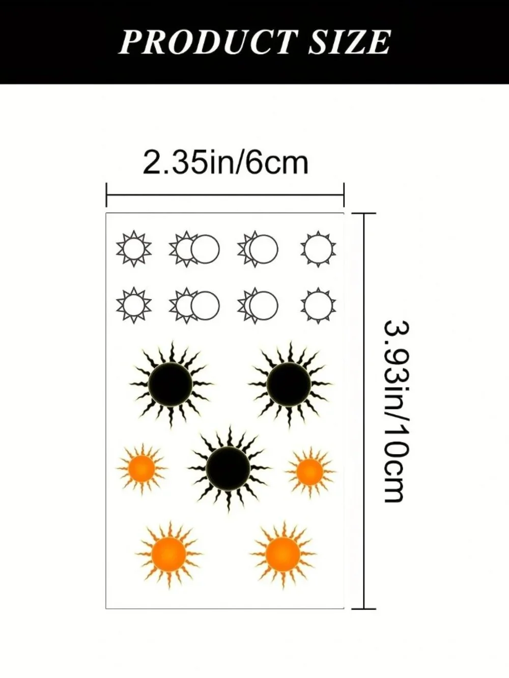 7 Sheets Celestial Tattoos. Sun Moon Star Temporary Tattoo Stickers.
